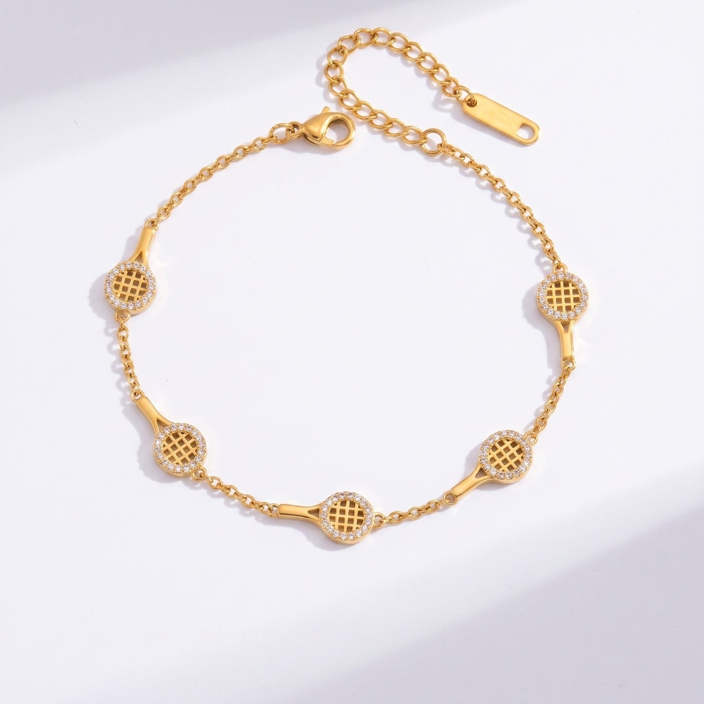 Diamond-studded Star Racket Bracelet
