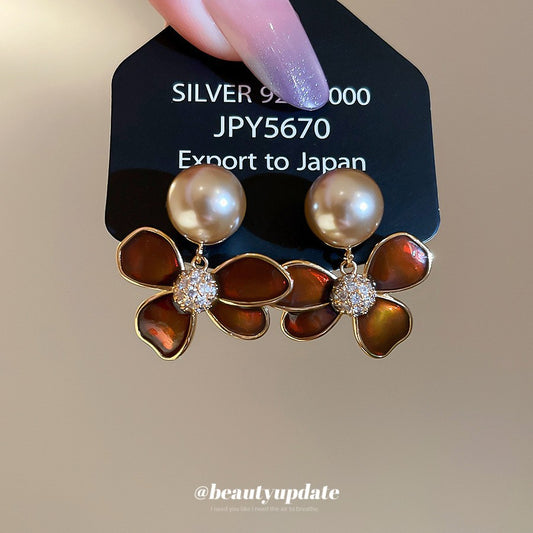 Geometric Flower Statement Earrings