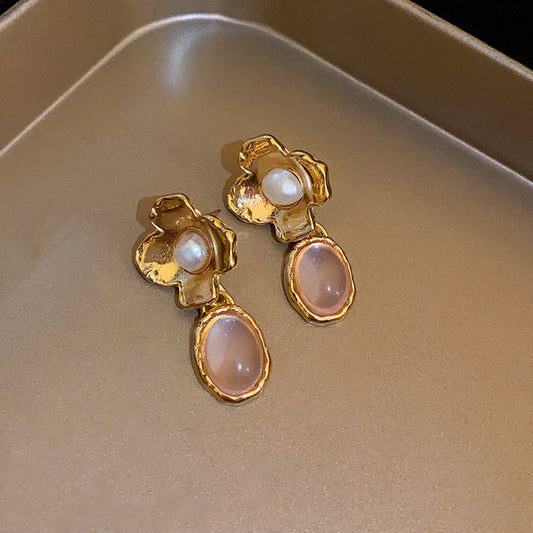 Medieval Enamel Scroll Drop Earrings