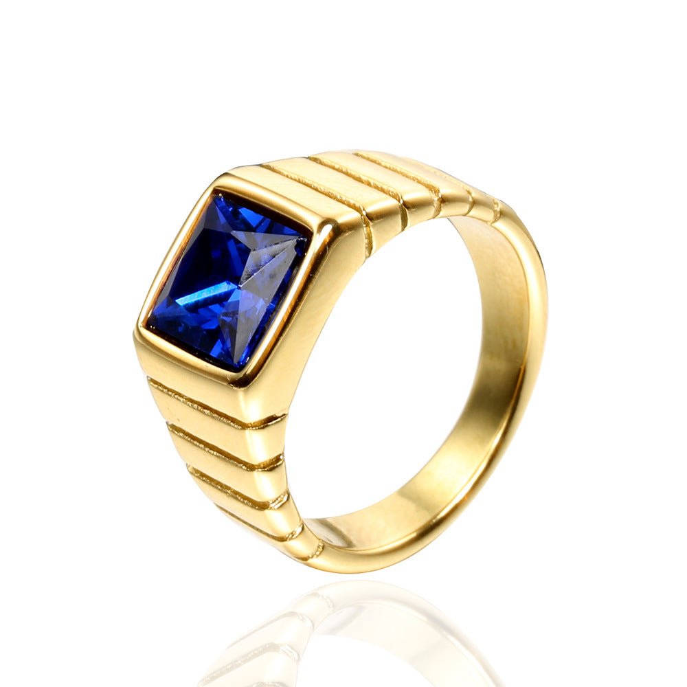 Mens Retro Gemstone Fashionable Casual Ring