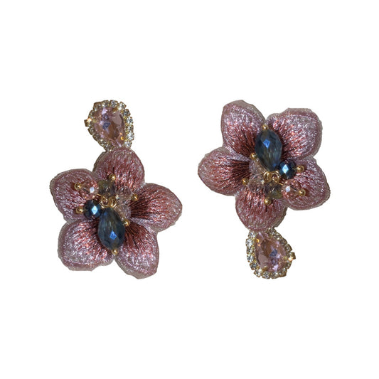 Asymmetric Dried Flower Dangle Earrings