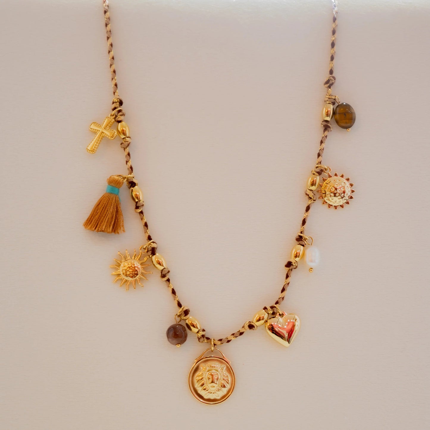 Woven Rope Stainless Steel Pendant Necklace