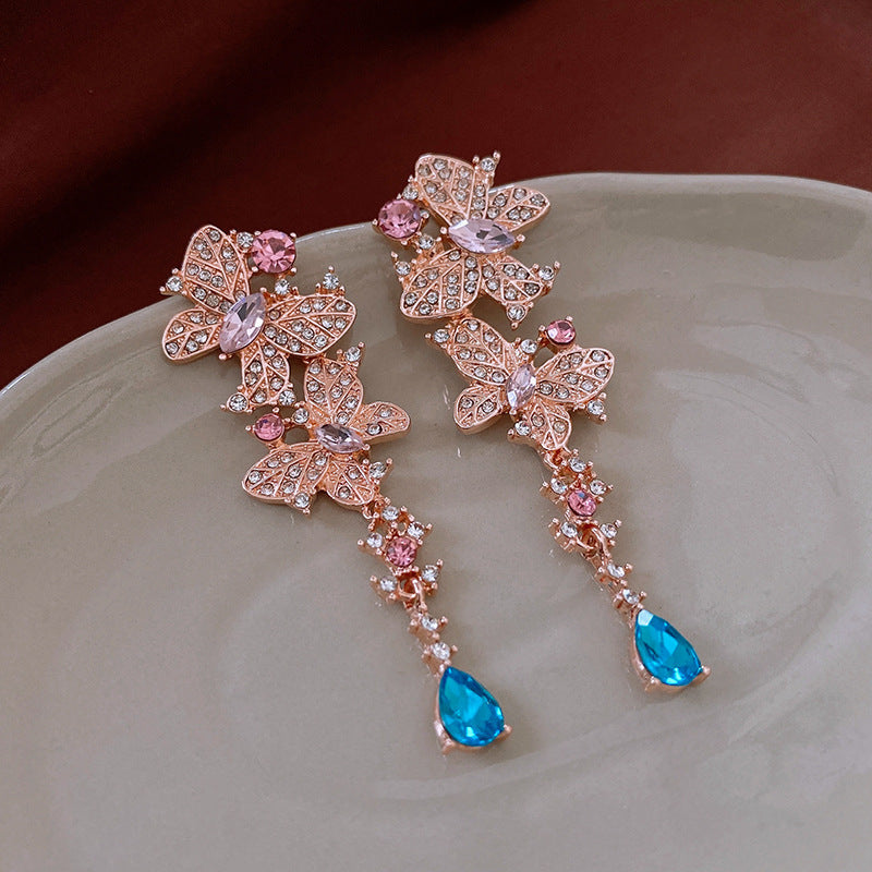 Eye Catching Vintage Zircon Stud Earrings Female Statement  Retro Fashion Gift