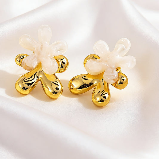Colorful Jelly Floral Stud Earrings