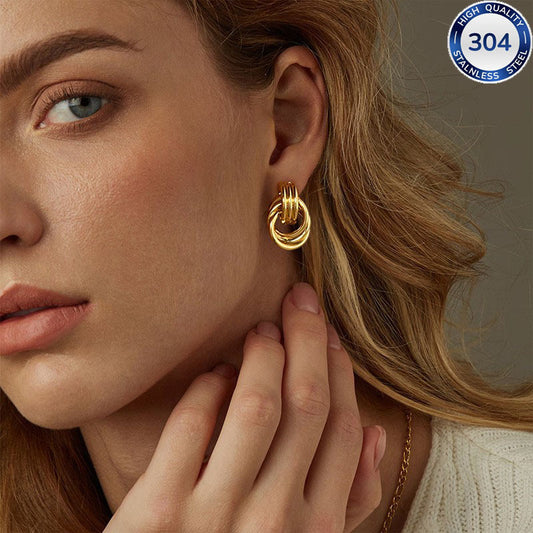 Stainless Steel Best-selling Double-knot Earrings