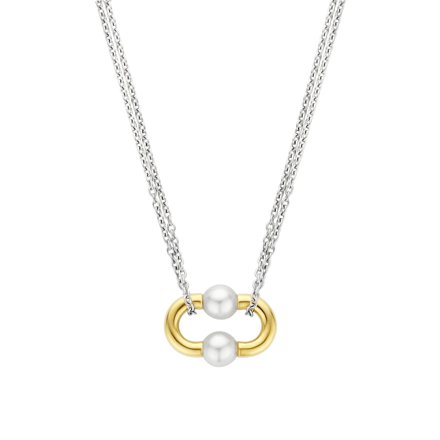 Gold And Silver Titanium Steel Necklace For Women