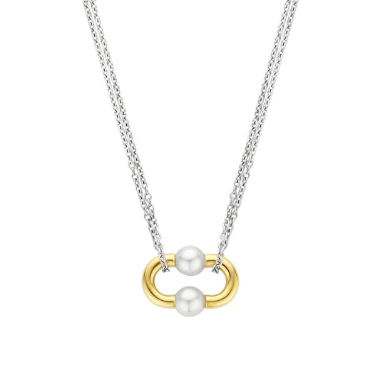 Gold And Silver Titanium Steel Necklace For Women