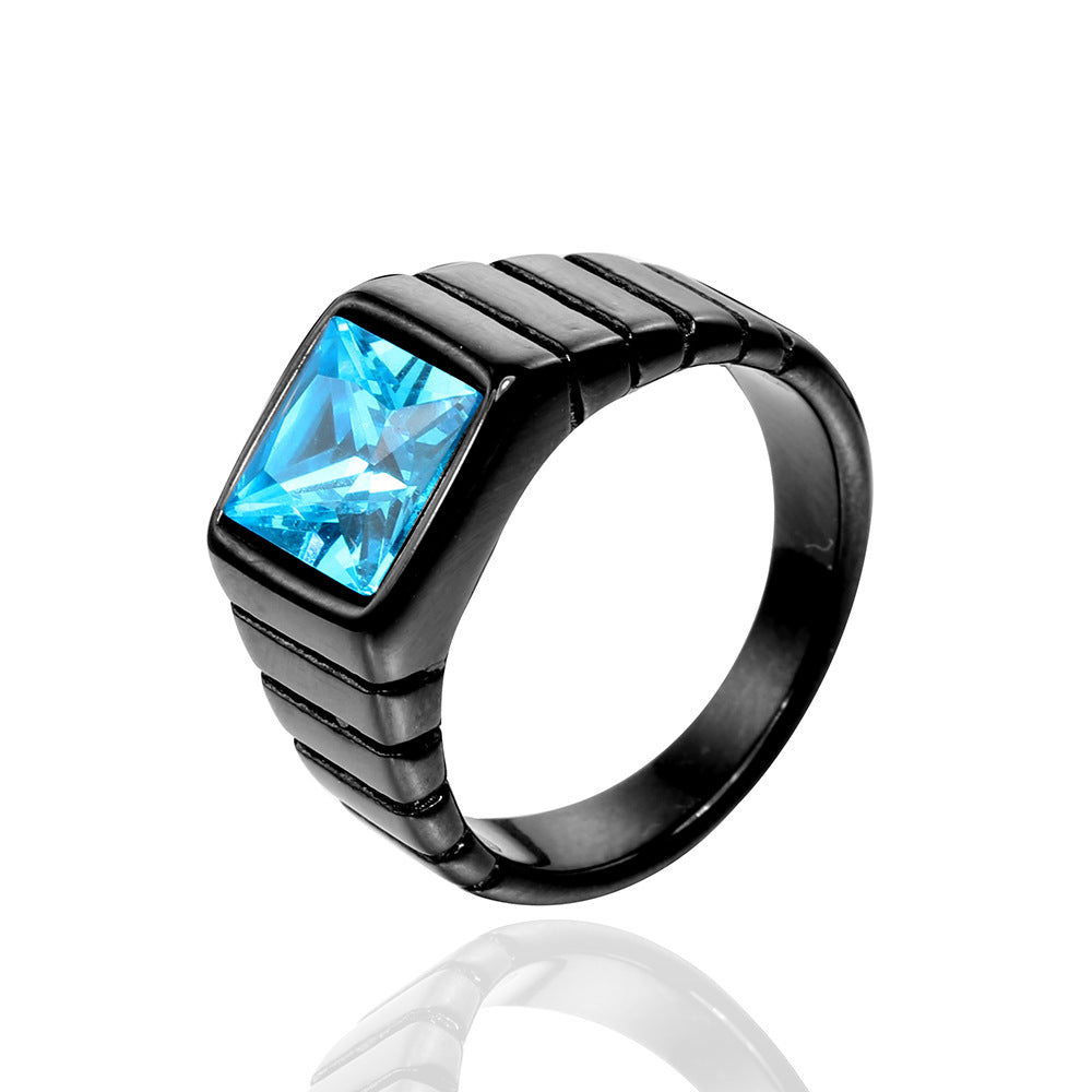 Mens Retro Gemstone Fashionable Casual Ring
