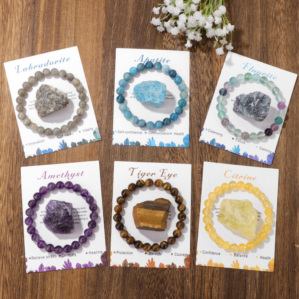 Womens Casual Bracelet With Natural Amethyst Stones