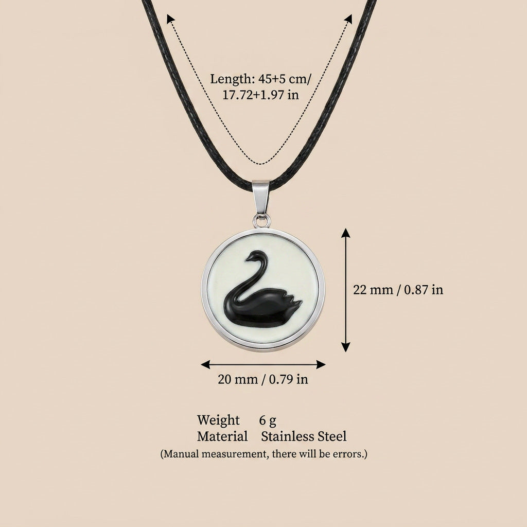 Retro-style Rabbit And Floral Print Pendant Necklace