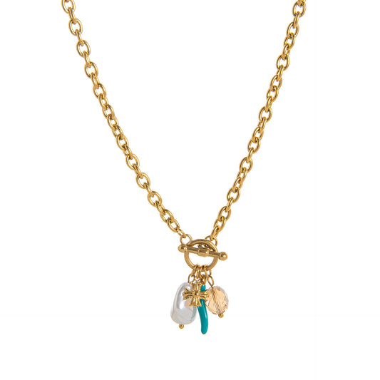 Stainless Steel Beach Fish Shell Pepper Titanium Steel Necklace