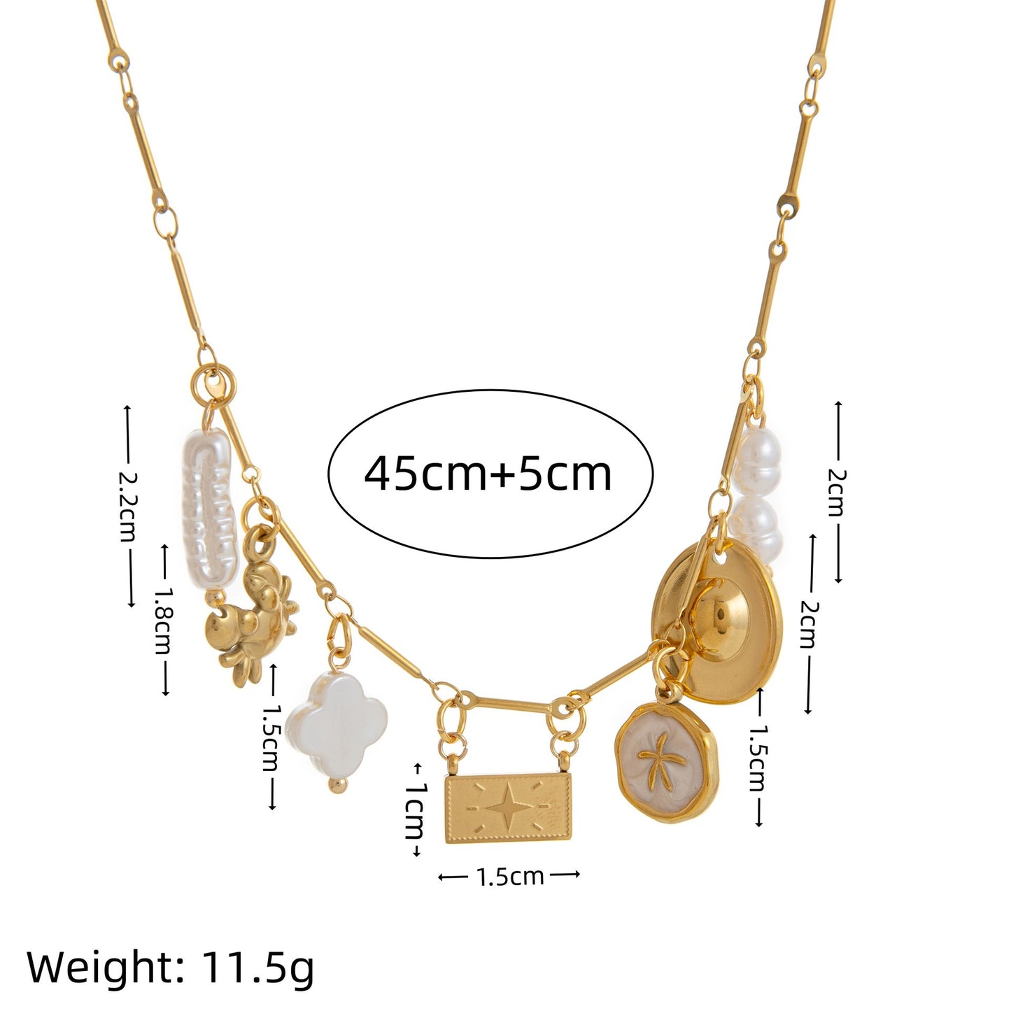 Vintage Heart-Shaped Pearl Womens Necklace