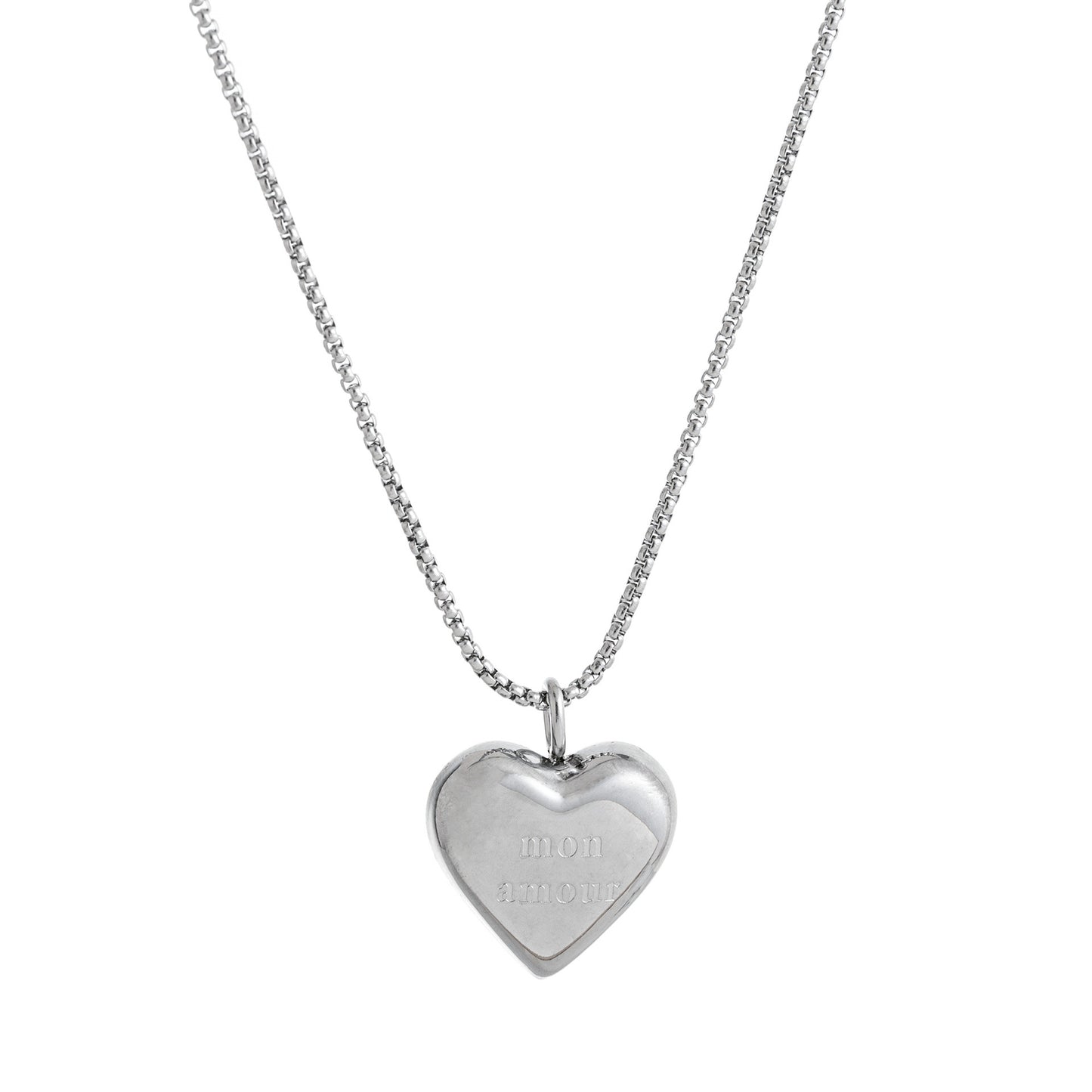 Stainless Steel Heart Pendant Mama Necklace