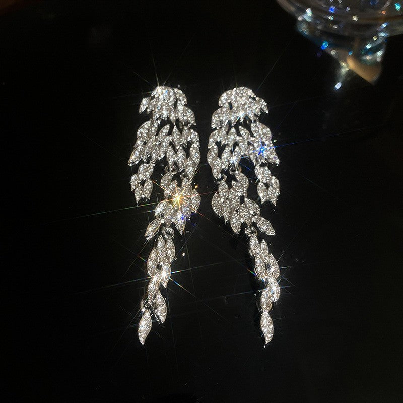 Abstract Geometric Earrings For Women Vintage Rhinestone Drop Pendant Niche Design