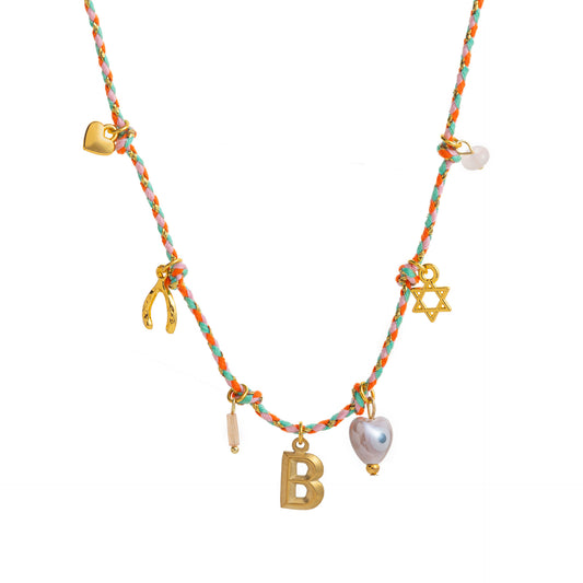Fashionable 18K Gold Letter Necklace