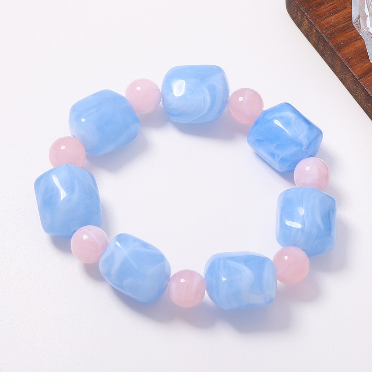 Macaron Gradient Square Beaded Bracelet Dopamine-Boosting And Fresh For Women