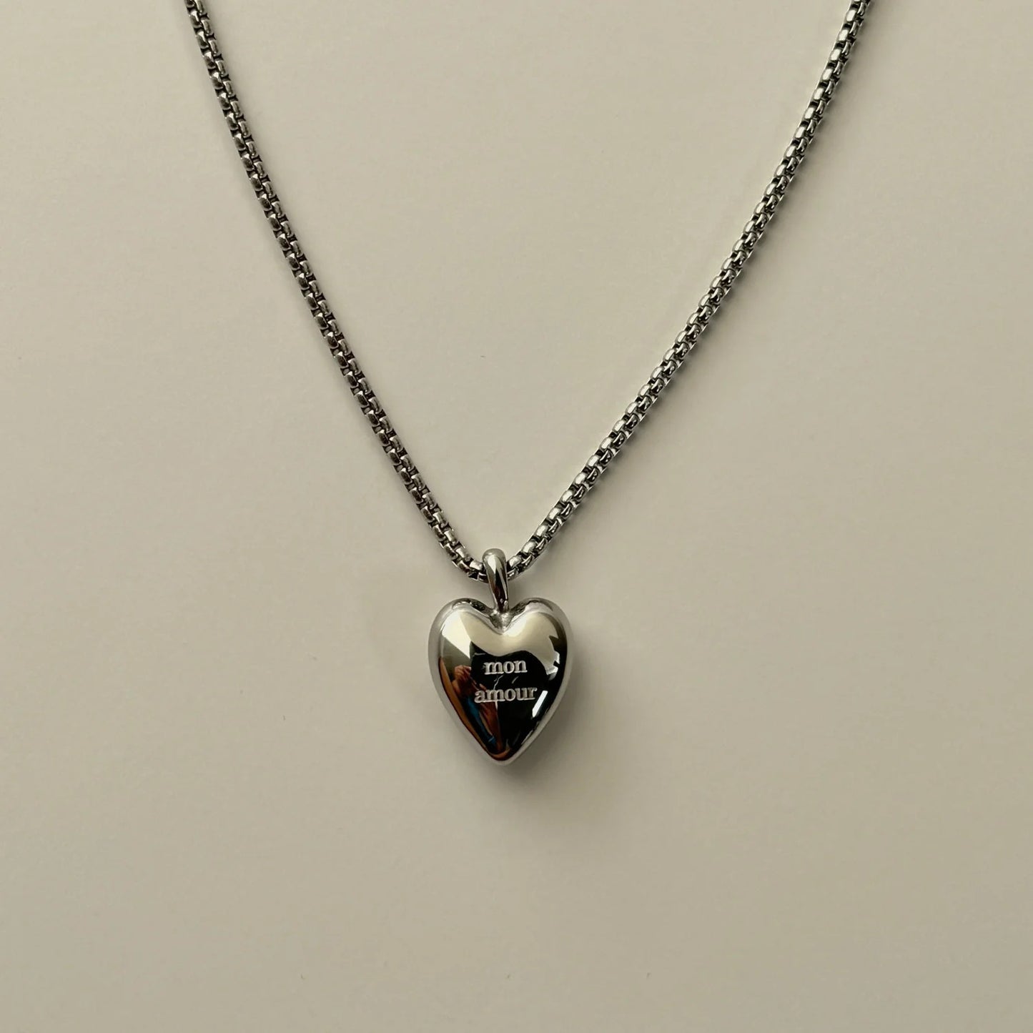 Stainless Steel Heart Pendant Mama Necklace