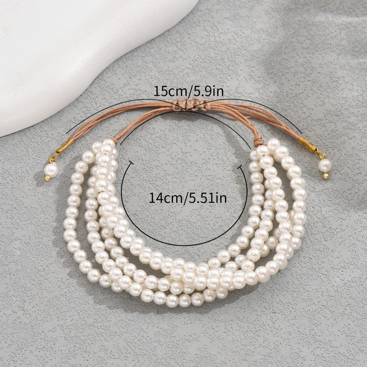 European American Multi-Layer Women Bracelet, Unique Strung Faux Pearl Niche Adjustable Premium Texture Wrist Jewelry, Versatile Daily Hand Accessories
