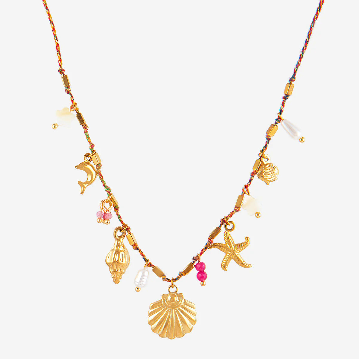 Starry Sea Multi-Pendant 18k Stainless Steel Necklace