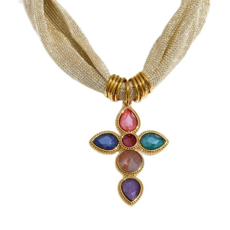 Stainless Steel Cross Pendant Necklace For Women