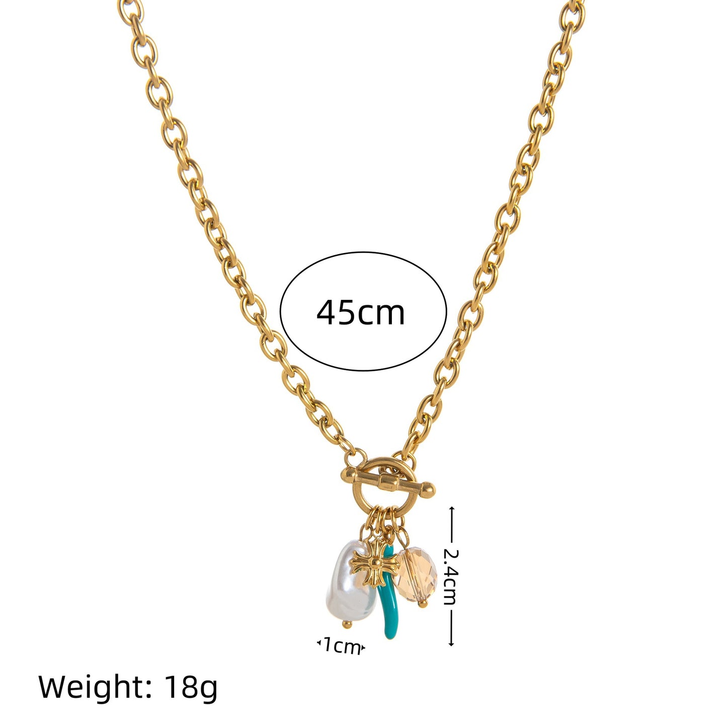 Stainless Steel Beach Fish Shell Pepper Titanium Steel Necklace