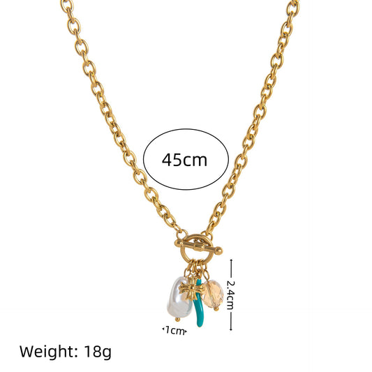 Stainless Steel Beach Fish Shell Pepper Titanium Steel Necklace