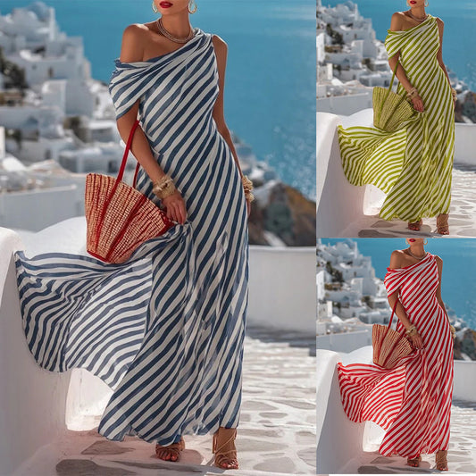 Striped Off-Shoulder Dress