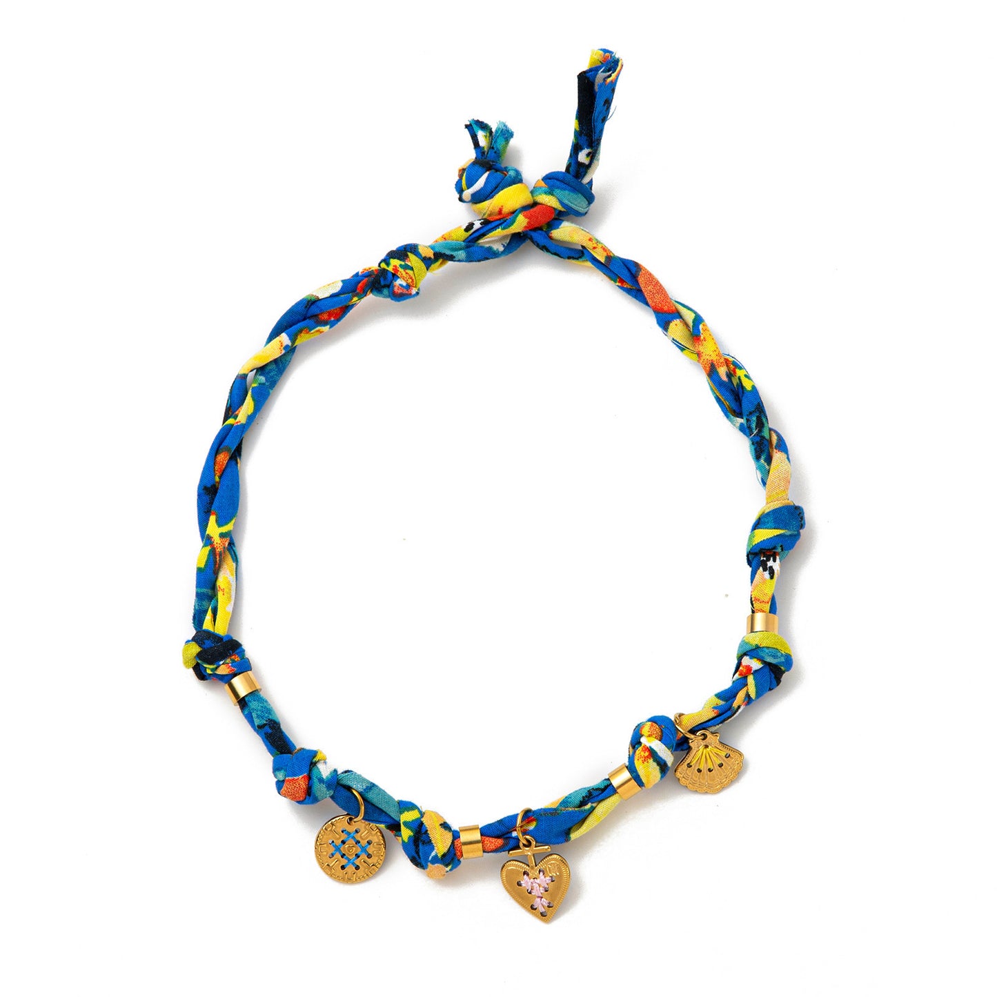 Stainless Steel Rope Multicolor Heart Pendant Necklace