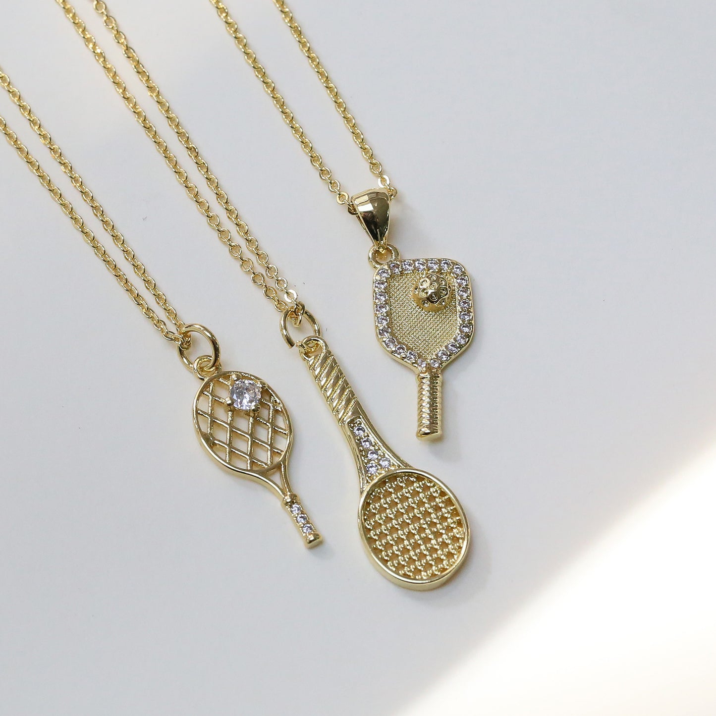 18k Gold Zirconia Sporty style Small Pendant Necklace