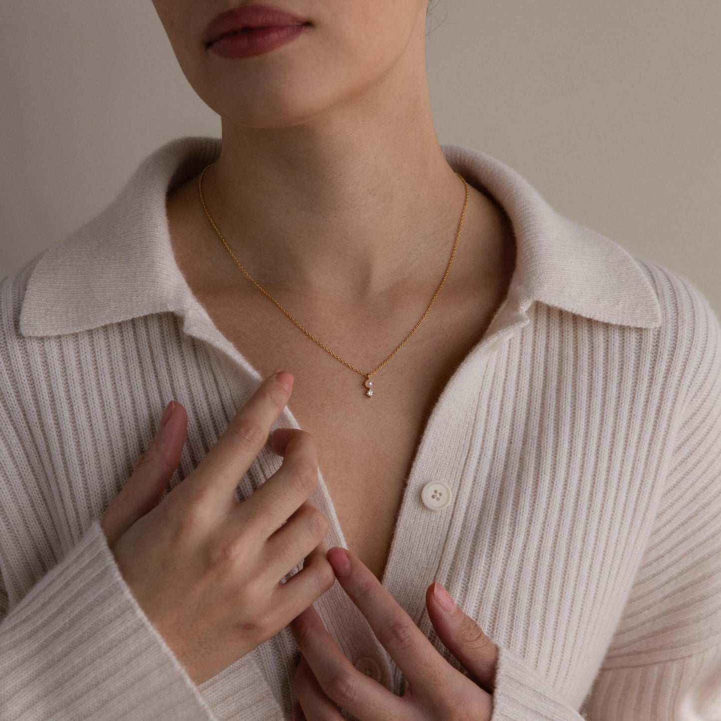 Titanium Steel 12 Birthstone Zircon Womens Necklace