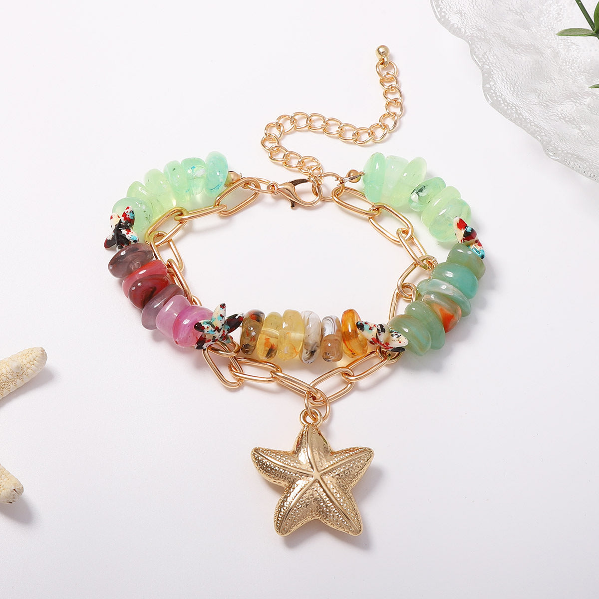 Summer Beach-Style Ombre Beaded Double-Layer Bracelet For Women