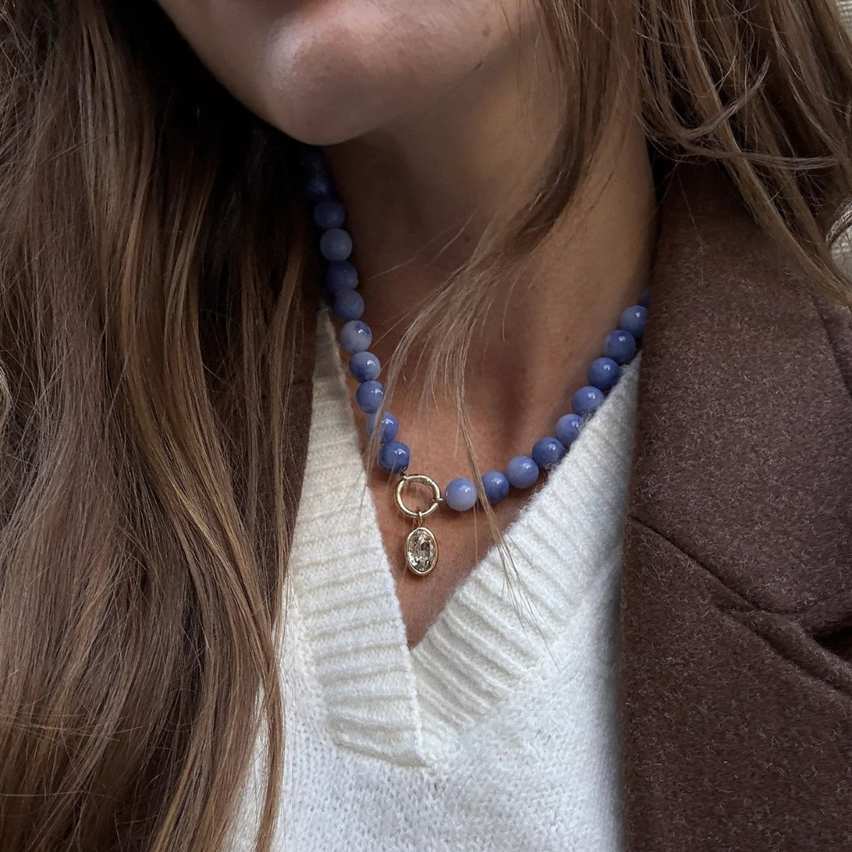 New Arrival Beaded Zircon Necklace Made Of Stainless Steel