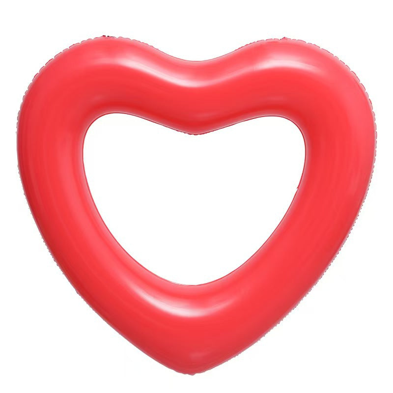Inflatable Swimming Ring Thickened PVC Heart-shaped Float With Sequins