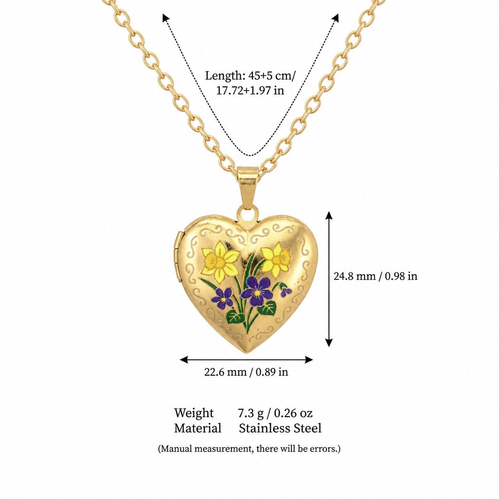 December Blossom Heart Shaped Openable Necklace