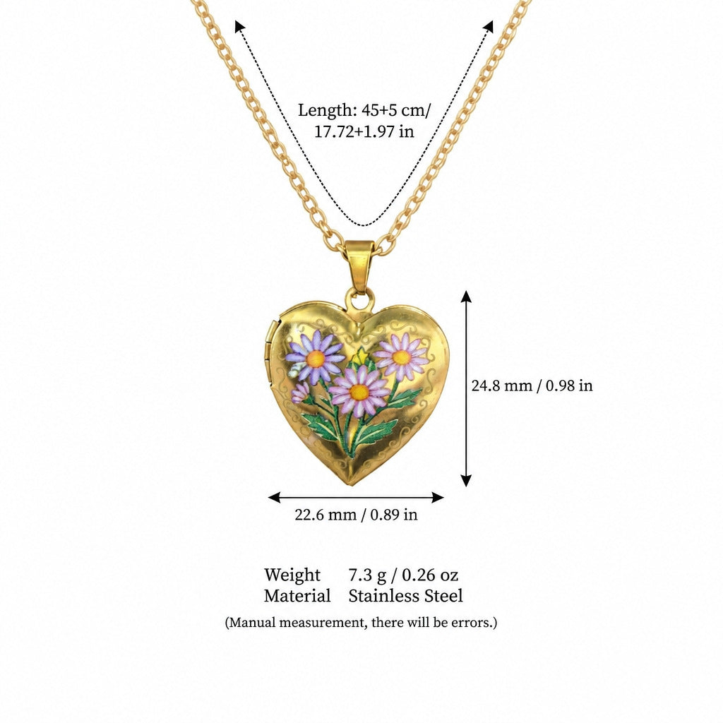 December Blossom Heart Shaped Openable Necklace