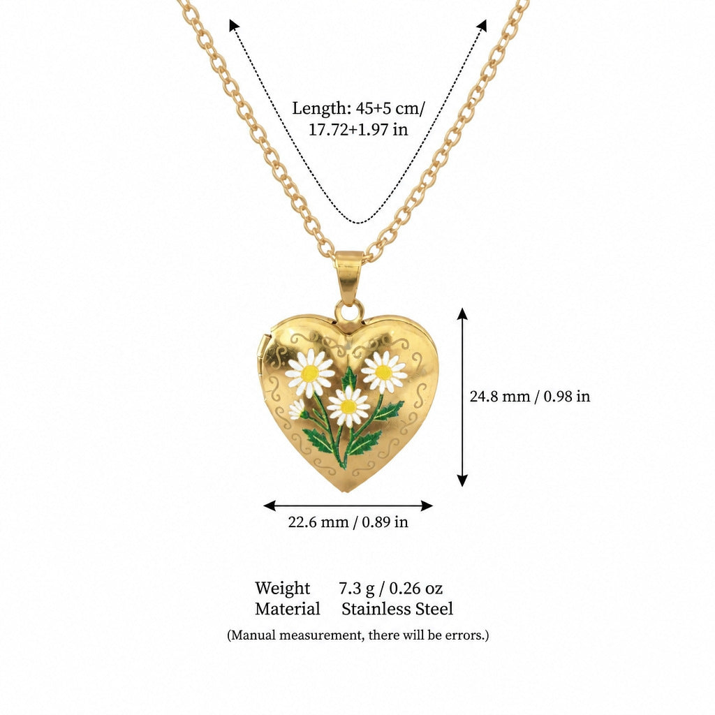 December Blossom Heart Shaped Openable Necklace