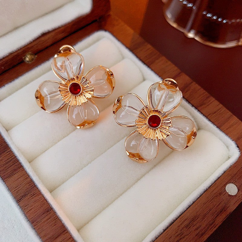 Retro Diamond Drop Earrings Female Vintage Geometric Studs Cubic Zirconia High End Jewelry Gift