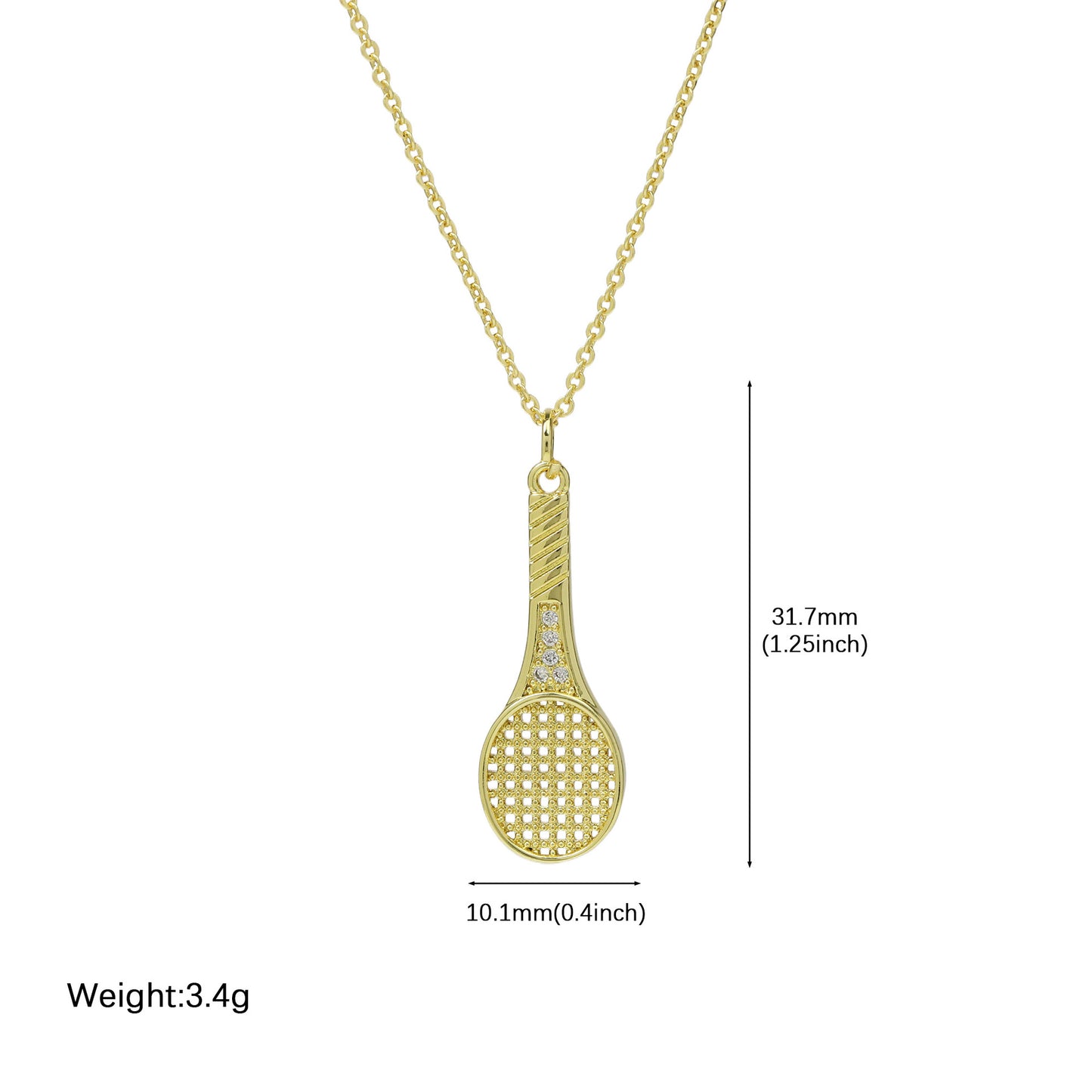 18k Gold Zirconia Sporty style Small Pendant Necklace