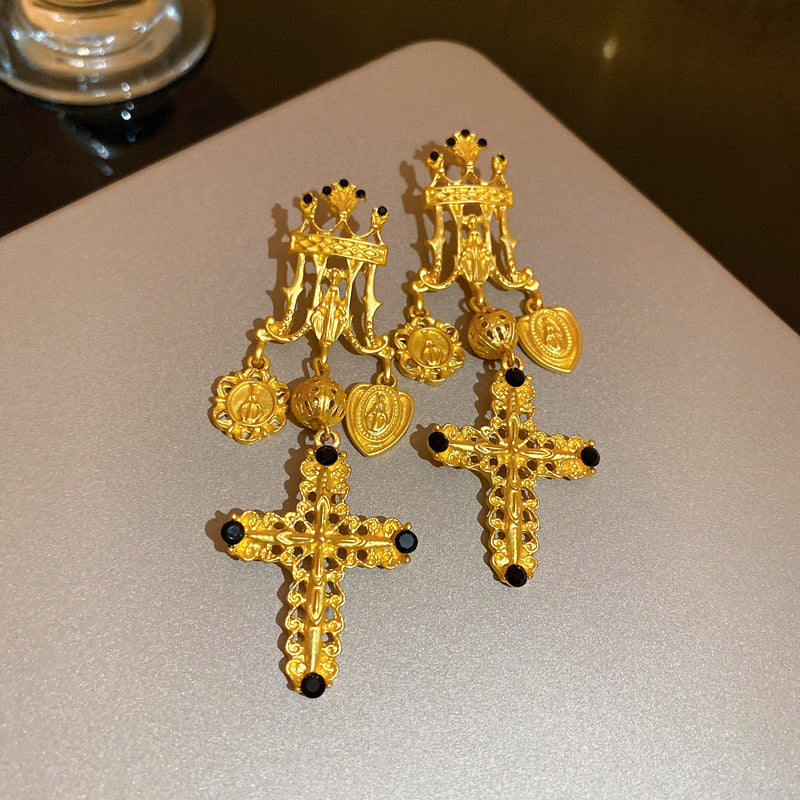 Vintage Niche Premium Earrings For Women Medieval Style Studs Retro Elegant Jewelry