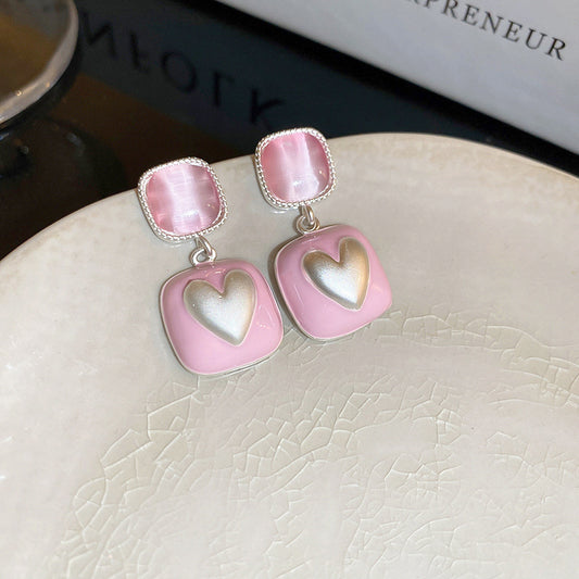 Crystal Heart Stud Earrings