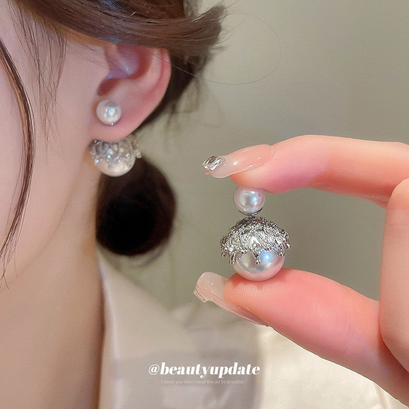 Silver Post CZ Diamond Floral Geometric Earrings Women Niche Fashion Versatile Premium Jewelry