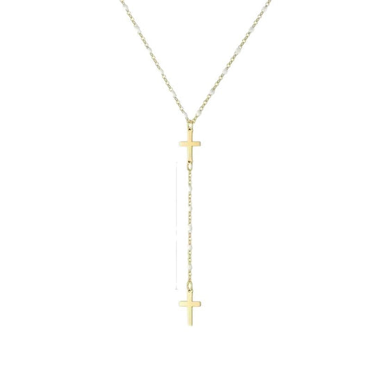 Pearl Chain Y-Necklace with Tassel