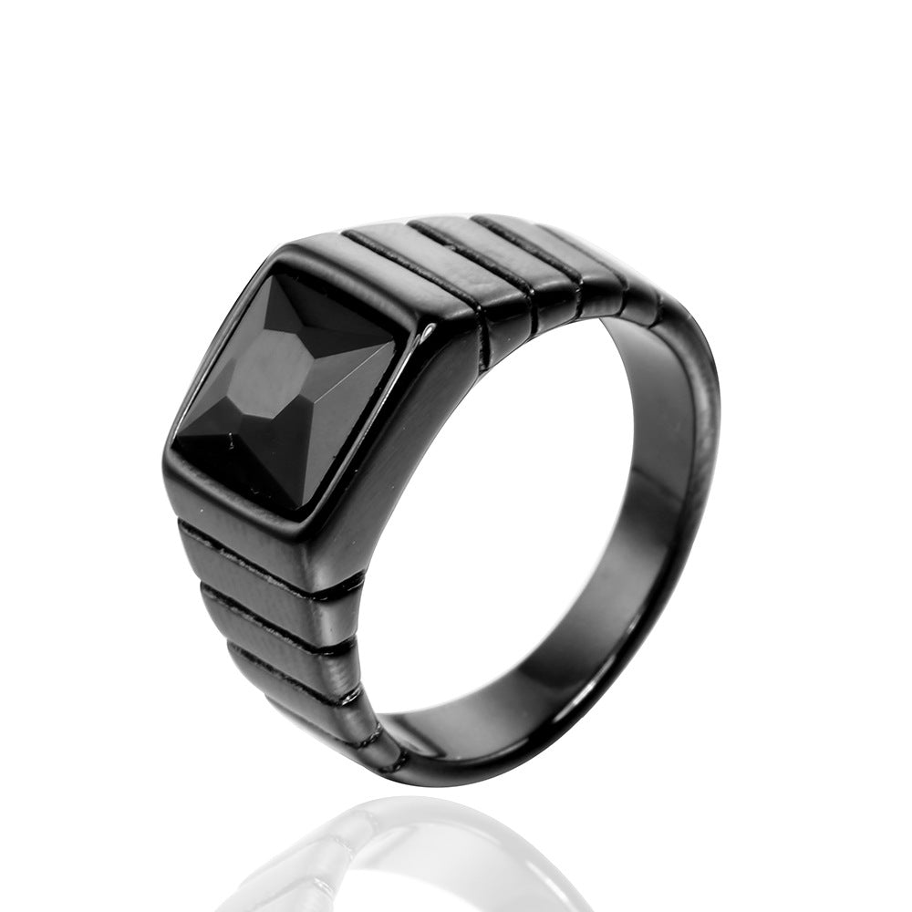Mens Retro Gemstone Fashionable Casual Ring