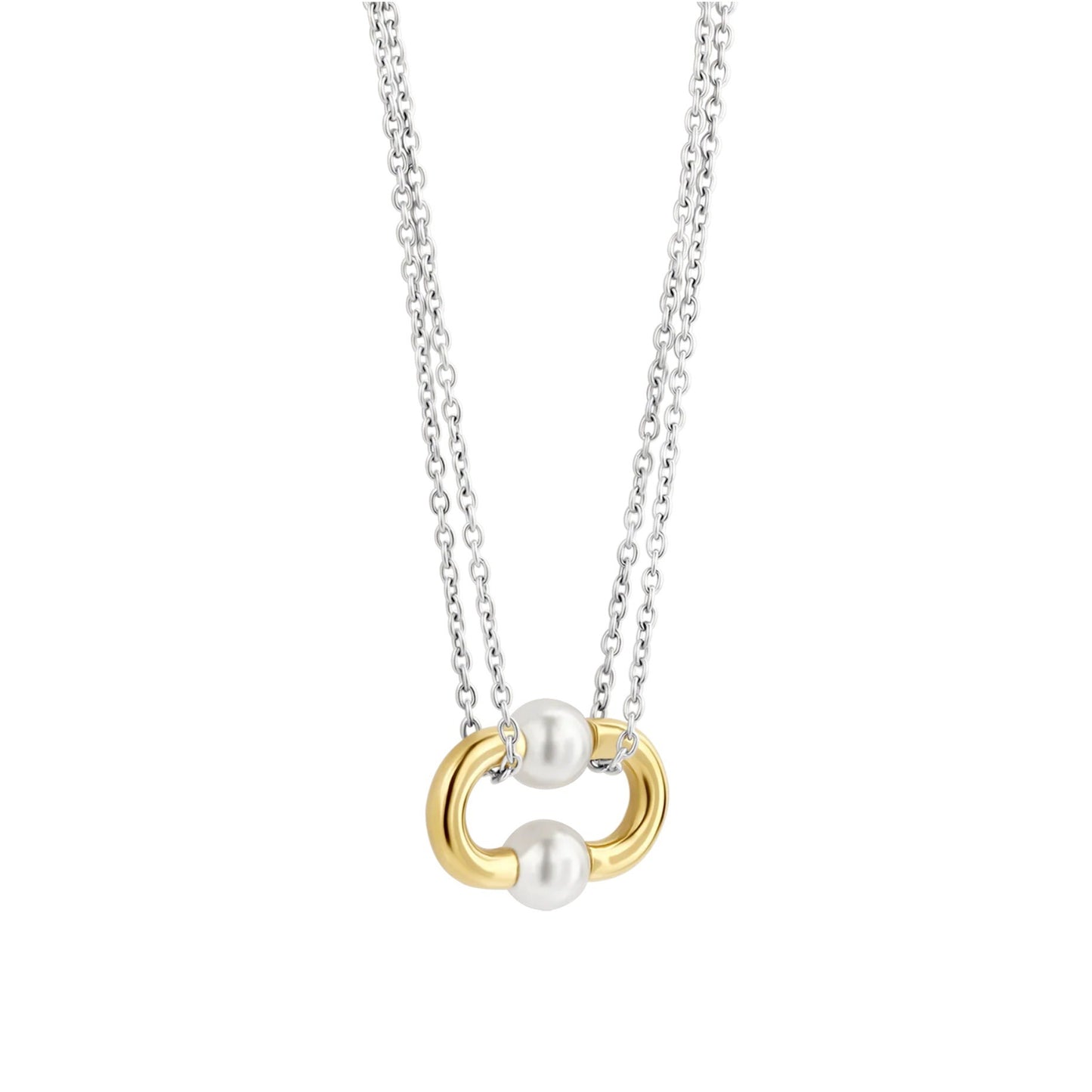 Gold And Silver Titanium Steel Necklace For Women