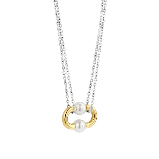 Gold And Silver Titanium Steel Necklace For Women