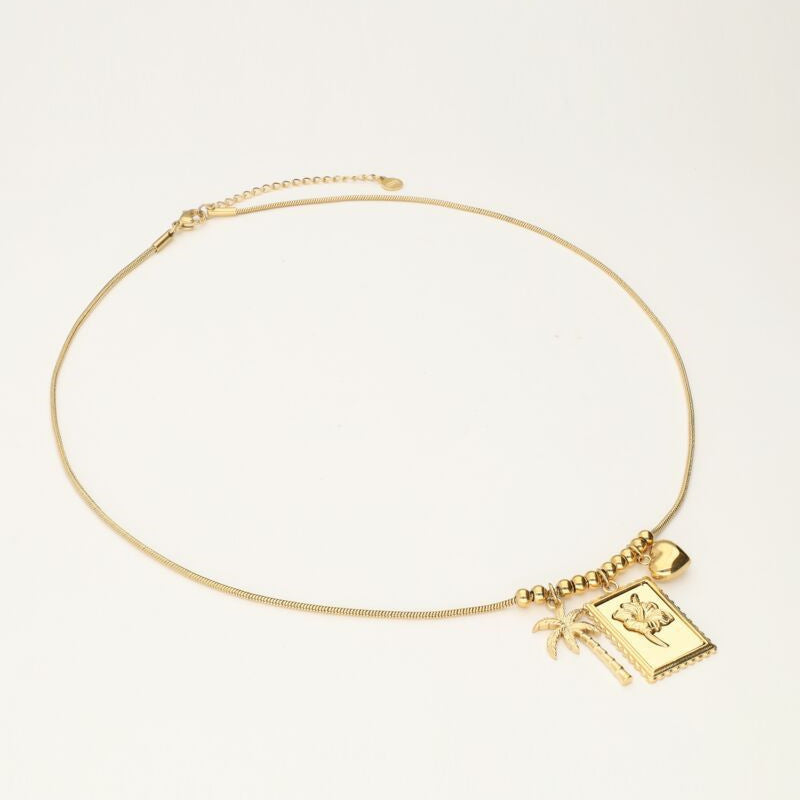 Stainless Steel Cool Coconut Tree Necklace