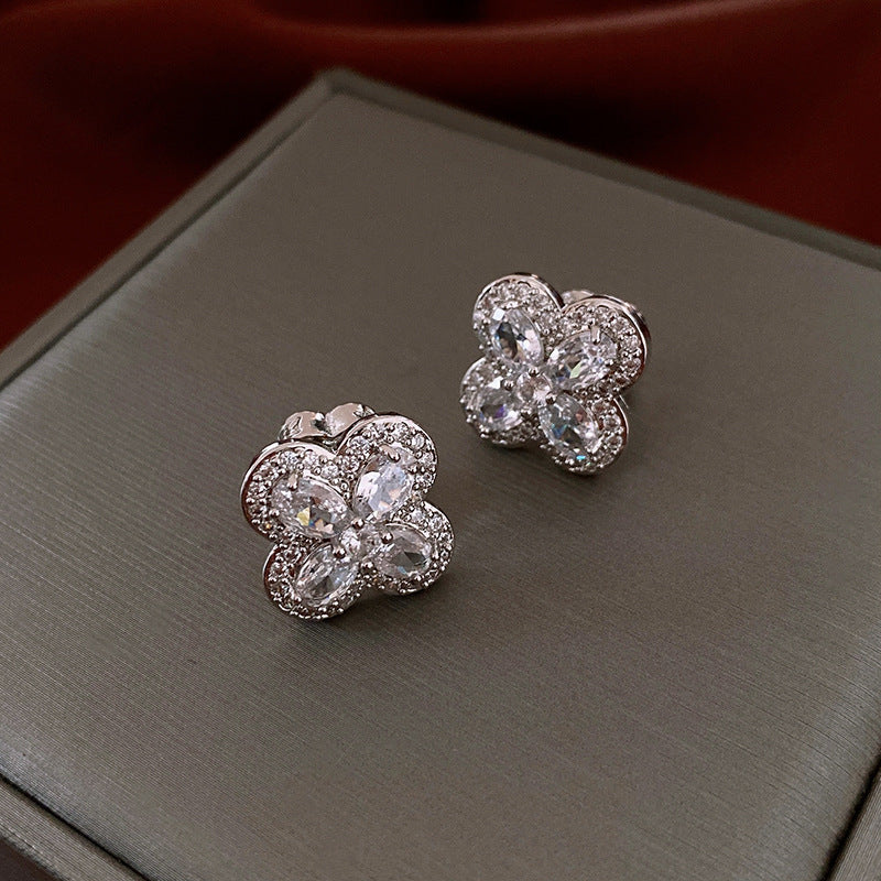 Vintage Crystal Pendant Earrings For Women Geometric Retro Studs Rhinestone Premium Gift