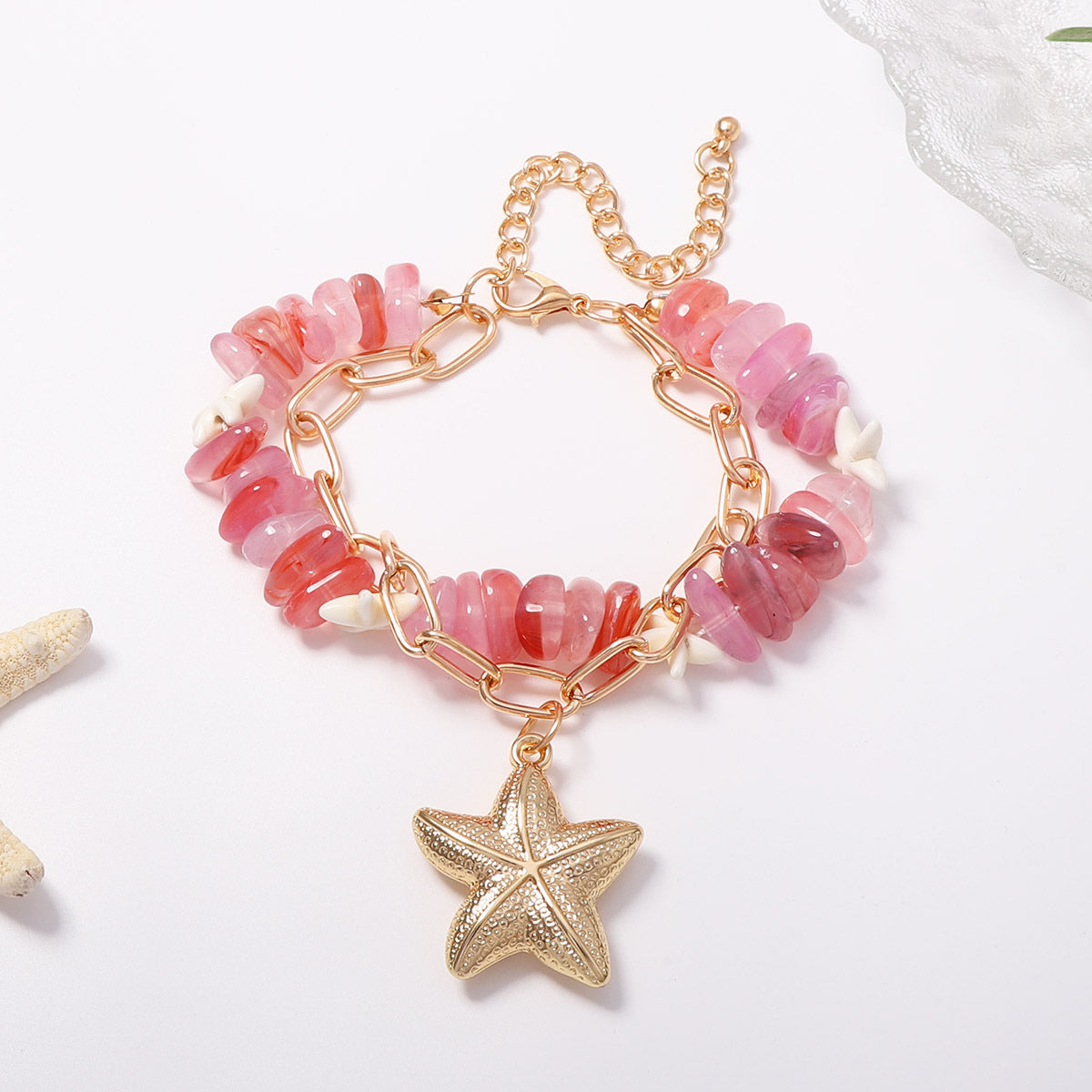 Summer Beach-Style Ombre Beaded Double-Layer Bracelet For Women