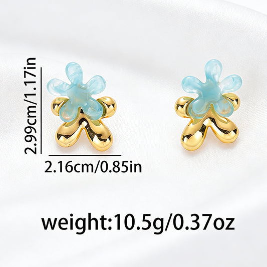 Colorful Jelly Floral Stud Earrings