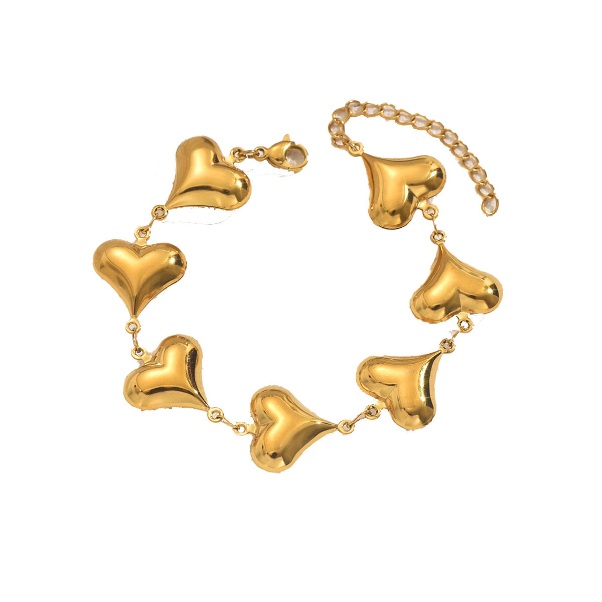 Cross-border European American Women Hand Jewelry, Niche Electroplated Metal Heart Shape Design Cuff Bracelet, Premium Versatile Daily Wrist Ornaments For Ladies